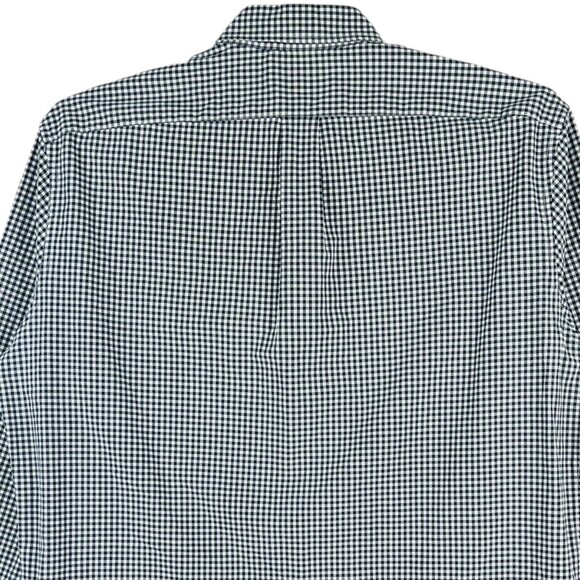J.Crew Men Navy White Slim Stretch Gingham Button-Down Shirt Size XL Long Sleeve - Picture 4 of 10